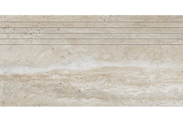 Schodovka Tubadzin Travertino mat rektifikovaná 30x60