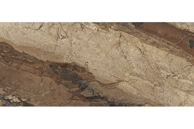 Dlažba Tubadzin Lounge stone brown struktura pololesk rektifikovaná 120x275