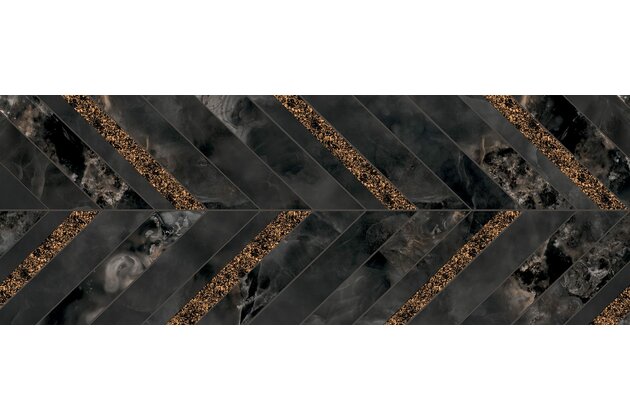 Dekor Arté Vero chevron lesk rektifikovaný 33x90