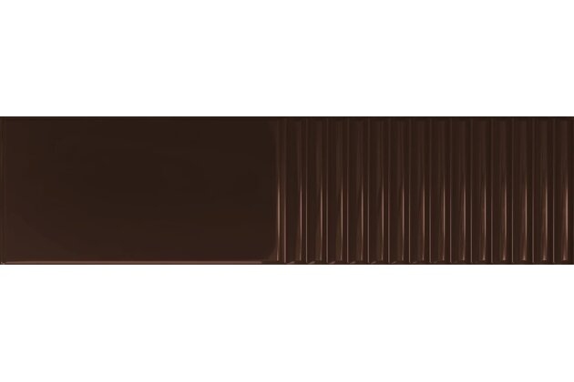 Obklad Tubadzin Groove brown 2 struktura lesk 8x30