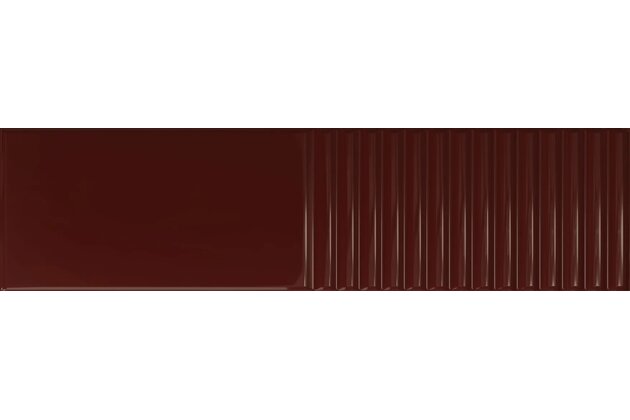 Obklad Tubadzin Groove burgundy 2 struktura lesk 8x30