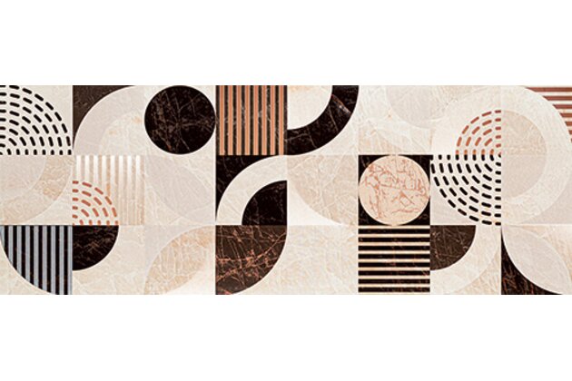 Dekor Auber geo lesk rektifikovaný 33x90