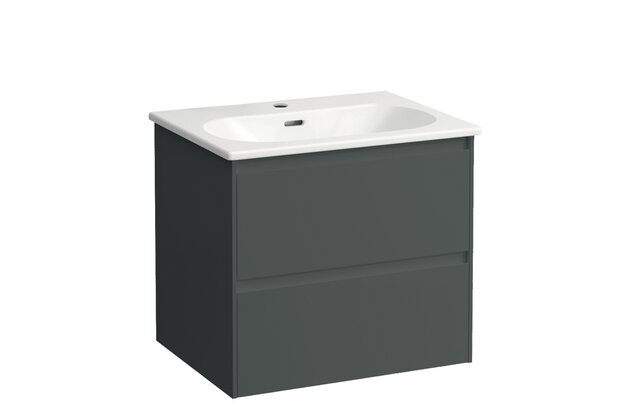 Lua umyvadlo 60 slim se skříňkou Lani 60 se 2 zásuvkami šedá traffic H8600832661041