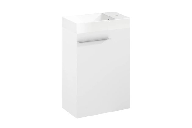 Nábytkový set Laufen Ardo 45, skříňka 45 pod umyvadlo bílá mat, umyvadlo Ardo 45 nábytkové bílé, madlo chrom