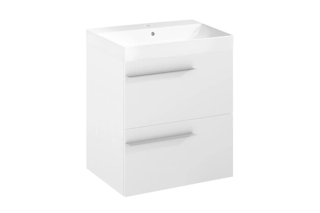 Nábytkový set Laufen Ardo 60, skříňka 60 pod umyvadlo bílá mat, umyvadlo Ardo 60 nábytkové bílé, madlo chrom