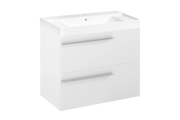 Nábytkový set Laufen Ardo 80, skříňka 80 pod umyvadlo bílá mat, umyvadlo Ardo 80 nábytkové bílé, madlo chrom