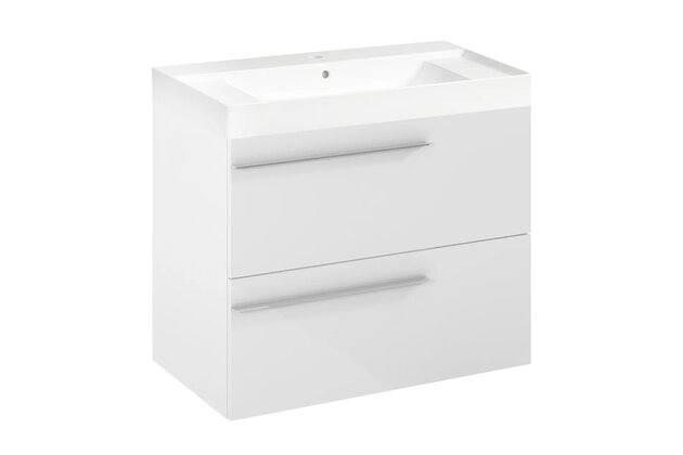 Nábytkový set Laufen Ardo 80, skříňka 80 pod umyvadlo bílá lesk, umyvadlo Ardo 80 nábytkové bílé, madlo chrom