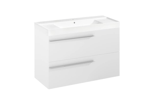 Nábytkový set Laufen Ardo 100, skříňka 100 pod umyvadlo bílá mat, umyvadlo Ardo 100 nábytkové bílé, madlo chrom