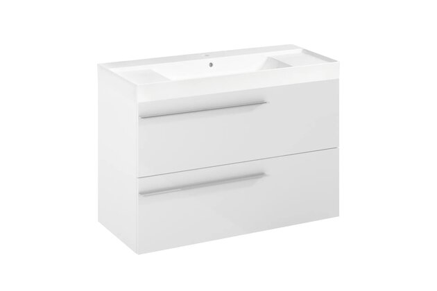 Nábytkový set Laufen Ardo 100, skříňka 100 pod umyvadlo bílá lesk, umyvadlo Ardo 100 nábytkové bílé, madlo chrom