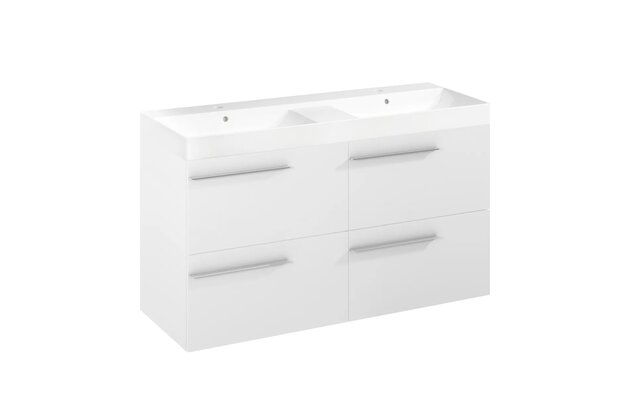 Nábytkový set Laufen Ardo 120, skříňka 120 pod umyvadlo bílá mat, umyvadlo Ardo 120 nábytkové bílé, madlo chrom