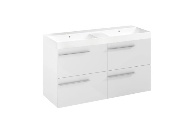 Nábytkový set Laufen Ardo 120, skříňka 120 pod umyvadlo bílá lesk, umyvadlo Ardo 120 nábytkové bílé, madlo chrom