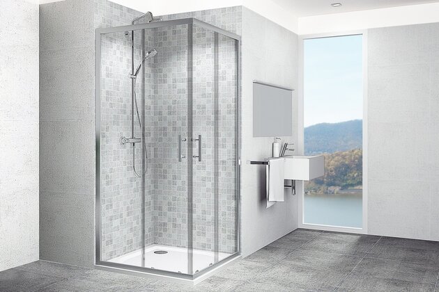 SET LINE RH90 S (sprchový kout KLSKRH90 S + vanička DRACO + sifon T90) 90x90x190 V331090N55T19033