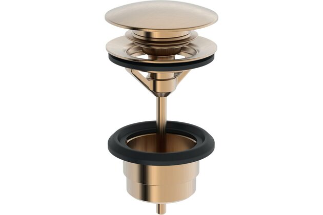 Uzávěr odpadu Hansa tlačný broušený bronz, 0764010081