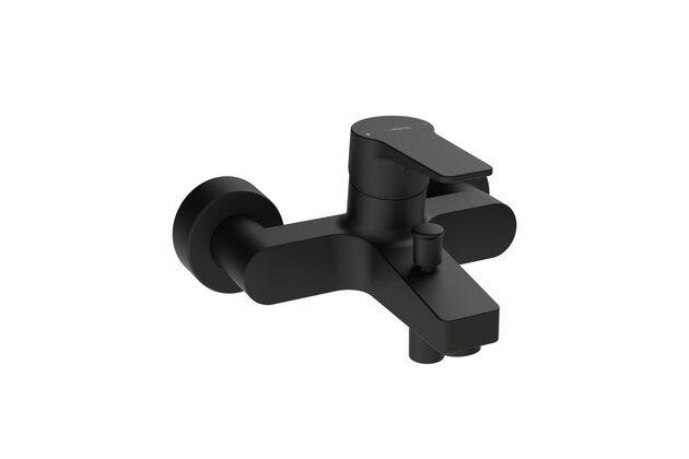 Baterie Hansa Twist vanová/sprchová nástěnná černá mat, 0974218333