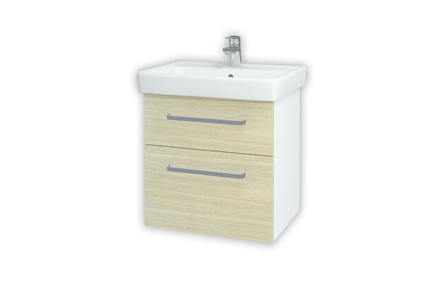 Q Max SZZ2 60 koupelnová skříňka bílá lesk N01 / dub D04 60223