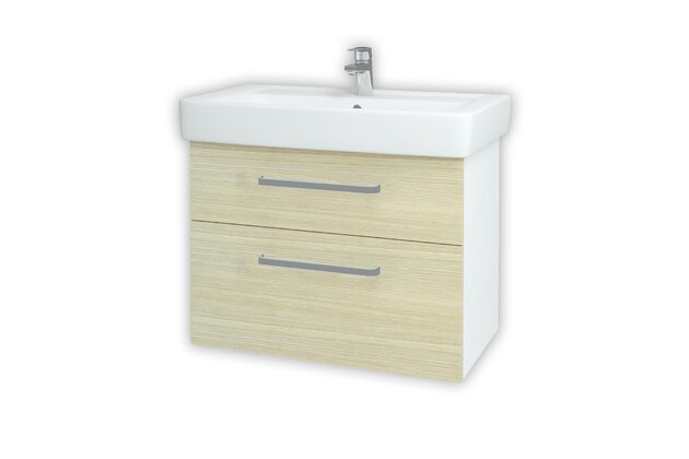 Q Max SZZ2 80 koupelnová skříňka bílá lesk N01 / dub D04 60261