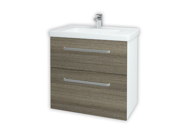 Big Inn SZZ2 80 koupelnová skříňka bílá lesk N01 / cafe D03 132880