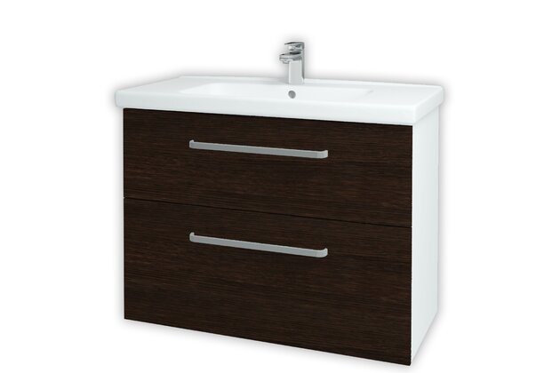 Big Inn SZZ2 100 koupelnová skříňka bílá lesk N01 / wenge D08 132989