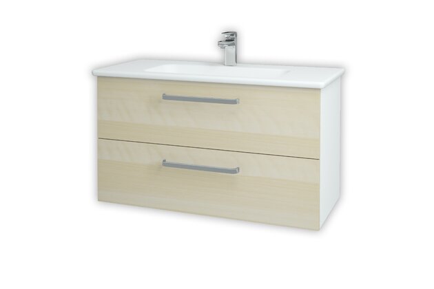 Gio SZZ2 100 koupelnová skříňka bílá lesk N01 / bříza D02 129613