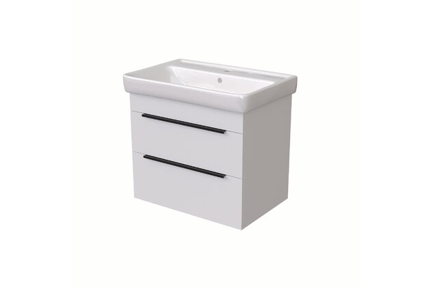 BENU SZZ2 70 spodní skříňka 2-zásuvková BÍLÁ lesk/BÍLÁ lesk včetně umyvadla Q 70 T07 807481