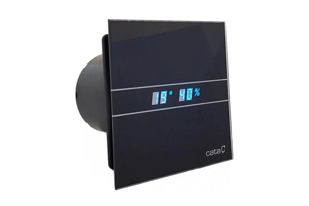 Ventilátor Cata E100 pro průměr odtahu 10 cm, s vlhkostní automatikou, černá, 00900602