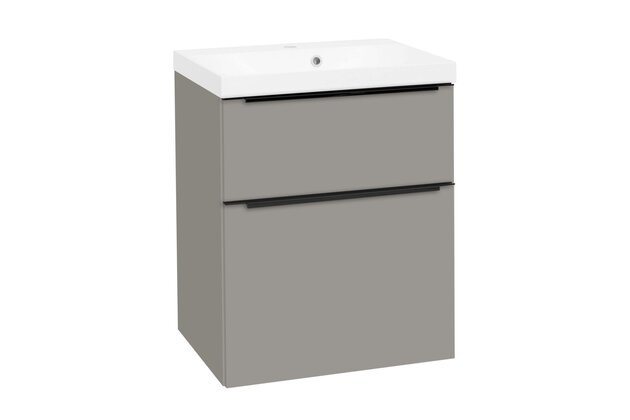 Skříňka EBS Dream 61 s umyvadlem, šedá mat, DREAM61CM