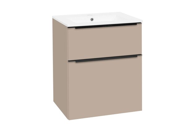 Skříňka EBS Dream 61 s umyvadlem slim, šedý kámen mat, DREAMSL61CK