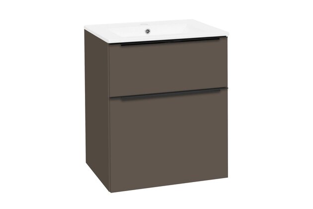 Skříňka EBS Dream 61 s umyvadlem slim, šedá láva mat, DREAMSL61CL