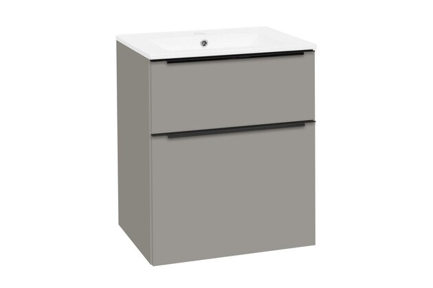 Skříňka EBS Dream 61 s umyvadlem slim, šedá mat, DREAMSL61CM