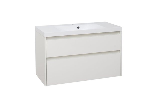 Skříňka EBS Duomo 101 s umyvadlem, bílá lesk, DUOMO101B