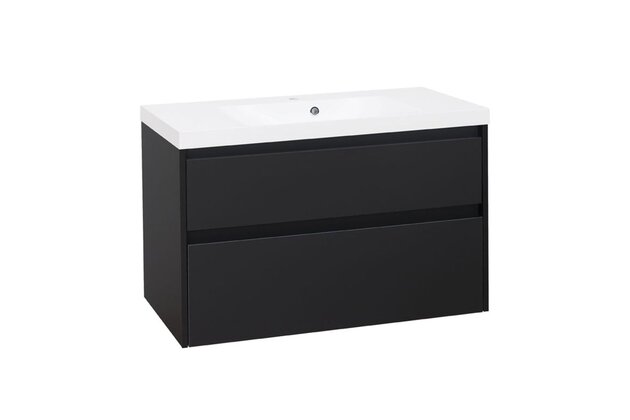 Skříňka EBS Duomo 101 s umyvadlem, černá mat, DUOMO101C