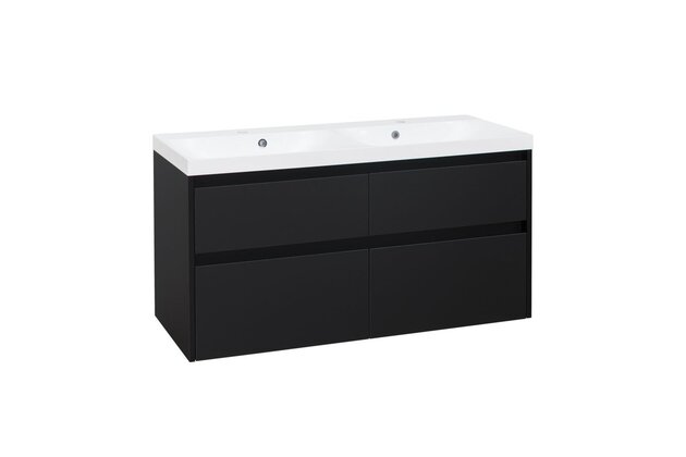 Skříňka EBS Duomo 121 s umyvadlem, černá mat, DUOMO121C