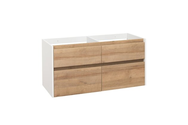 Skříňka EBS Duomo 121 pod desku, bílá lesk/dub Riviera, DUOMO121KBU