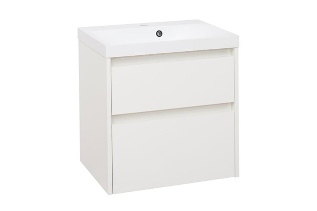 Skříňka EBS Duomo 61 s umyvadlem, bílá lesk, DUOMO61B