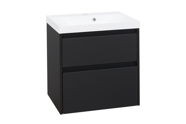 Skříňka EBS Duomo 61 s umyvadlem, černá mat, DUOMO61C