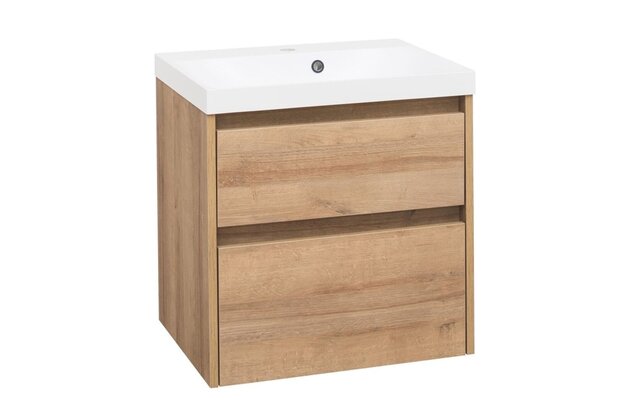 Skříňka EBS Duomo 61 s umyvadlem, dub Riviera, DUOMO61D