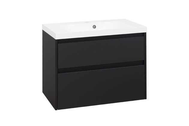 Skříňka EBS Duomo 81 s umyvadlem, černá mat, DUOMO81C