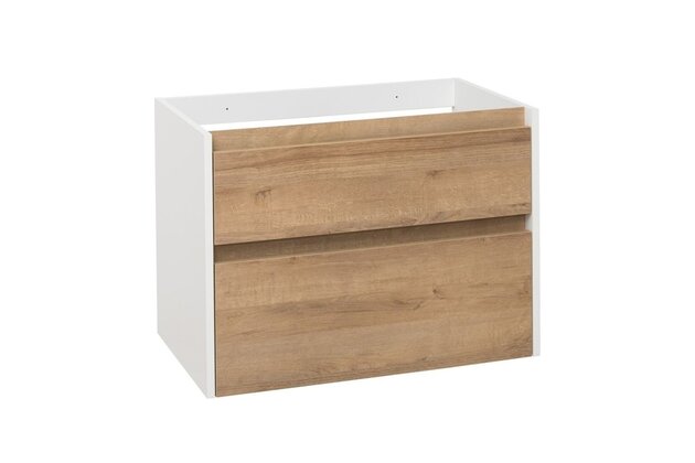 Skříňka EBS Duomo 81 pod desku, bílá lesk/dub Riviera, DUOMO81KBU