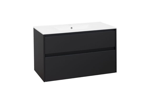Skříňka EBS Duomo 101 s umyvadlem slim, černá mat, DUOMOSL101C