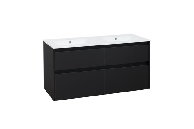 Skříňka EBS Duomo 121 s umyvadlem slim, černá mat, DUOMOSL121C