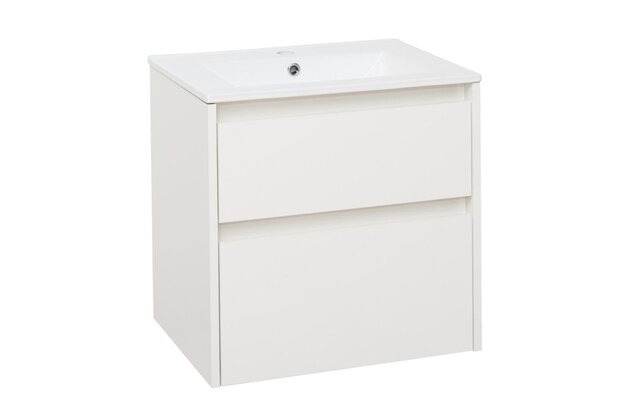 Skříňka EBS Duomo 61 s umyvadlem slim, bílá lesk, DUOMOSL61B