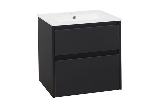 Skříňka EBS Duomo 61 s umyvadlem slim, černá mat, DUOMOSL61C