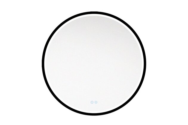 Zrcadlo EBS Emilia 80 kulaté, s LED osvětlením a senzorem, černý rám, EMILIAZ80KLEDB