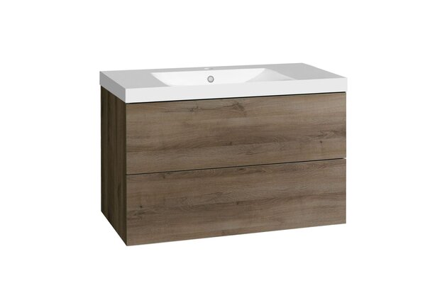 Skříňka EBS Kuba 101 s umyvadlem, dub Halifax, KUBA101H