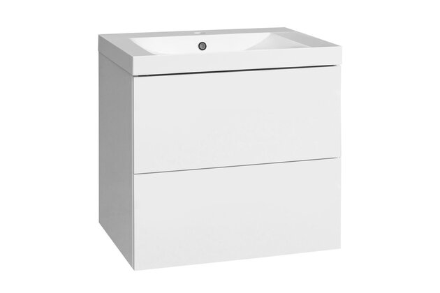 Skříňka EBS Kuba 61 s umyvadlem, bílá lesk, KUBA61B