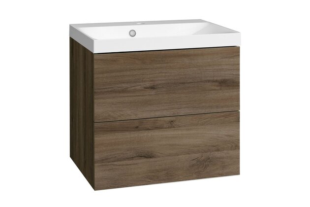 Skříňka EBS Kuba 61 s umyvadlem, dub Halifax, KUBA61H