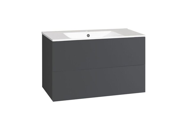 Skříňka EBS Kuba 101 s umyvadlem slim, antracit, KUBASL101A