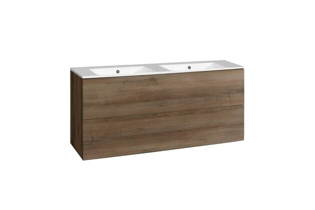 Skříňka EBS Kuba 121 s umyvadlem slim, dub Halifax, KUBASL121H