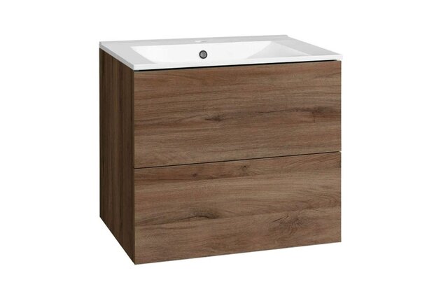 Skříňka EBS Kuba 61 s umyvadlem slim, dub Halifax, KUBASL61H