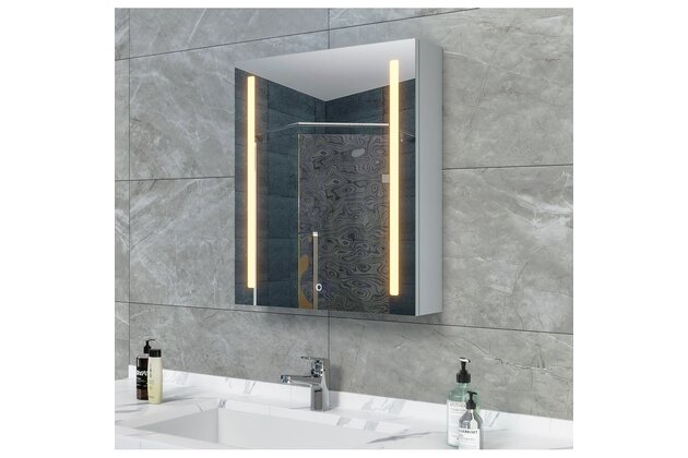 Skříňka EBS Mars 60 zrcadlová, šedá, MARSG60